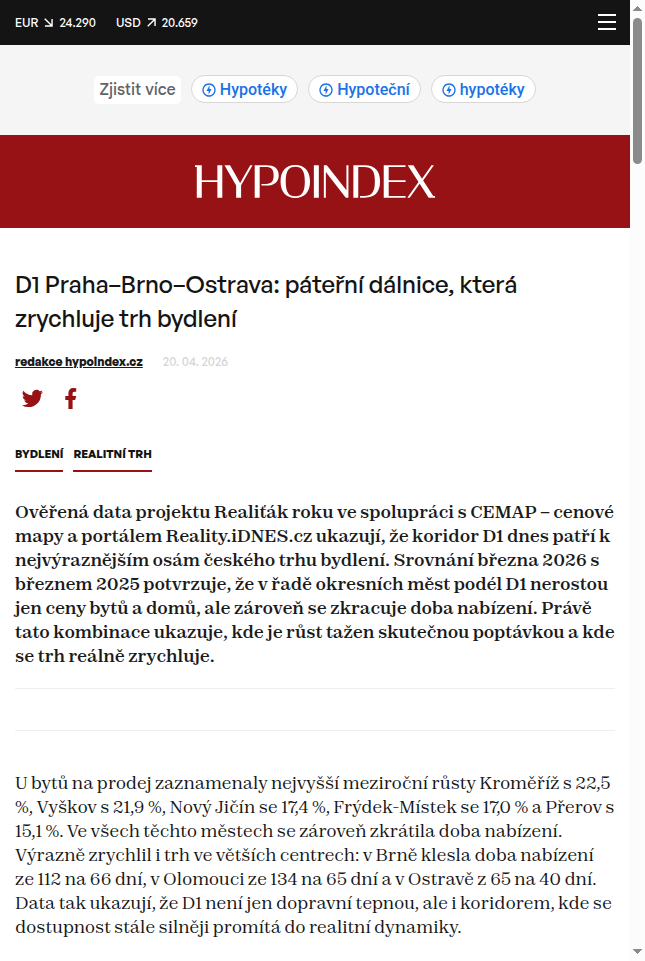 d1-praha-brno-ostrava-paterni-dalnice-ktera-zrychluje-trh-bydleni