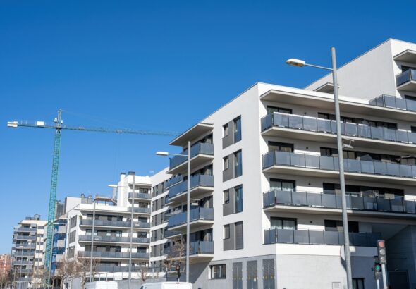 Recently,Constructed,Modern,Residential,Buildings,Seen,In,Badalona,,Spain