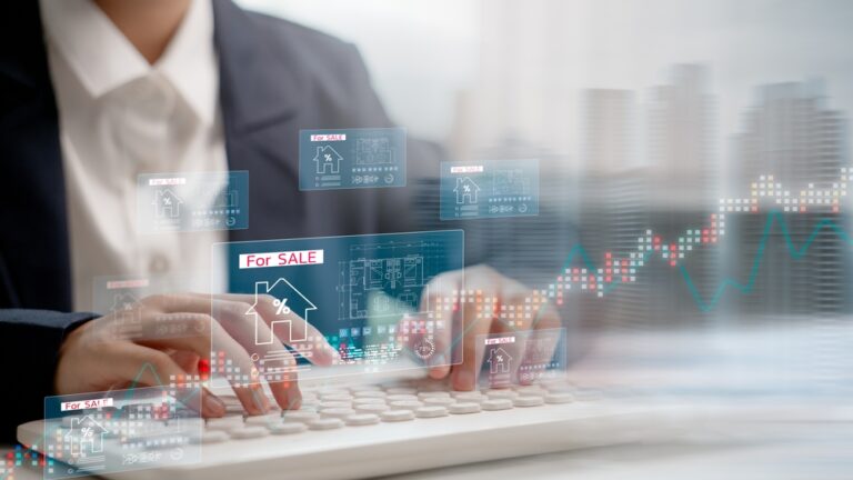 Real,Estate,Agent,Using,Digital,Property,Listing,Interface,For,Selling