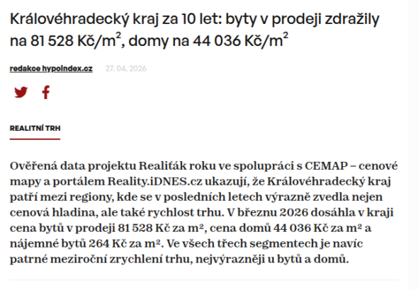 kralovehradecky-kraj-za-10-let-byty-v-prodeji-zdrazily-na-81-528-kc-m2-domy-na-44-036-kc-m2