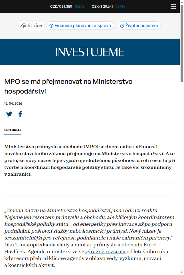 mpo-se-ma-prejmenovat-na-ministerstvo-hospodarstvi