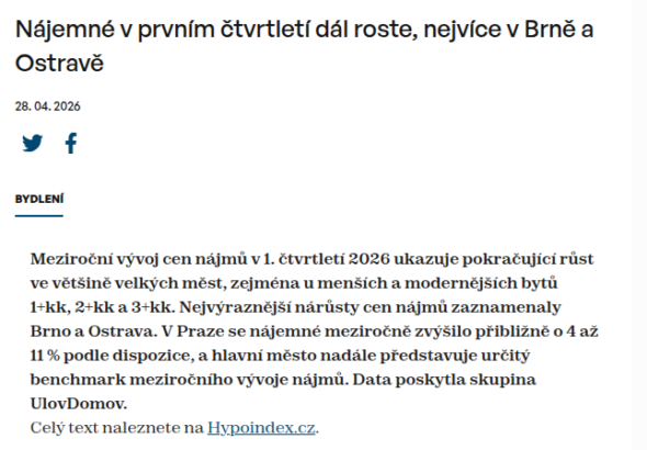 najemne-v-prvnim-ctvrtleti-dal-roste-nejvice-v-brne-a-ostrave