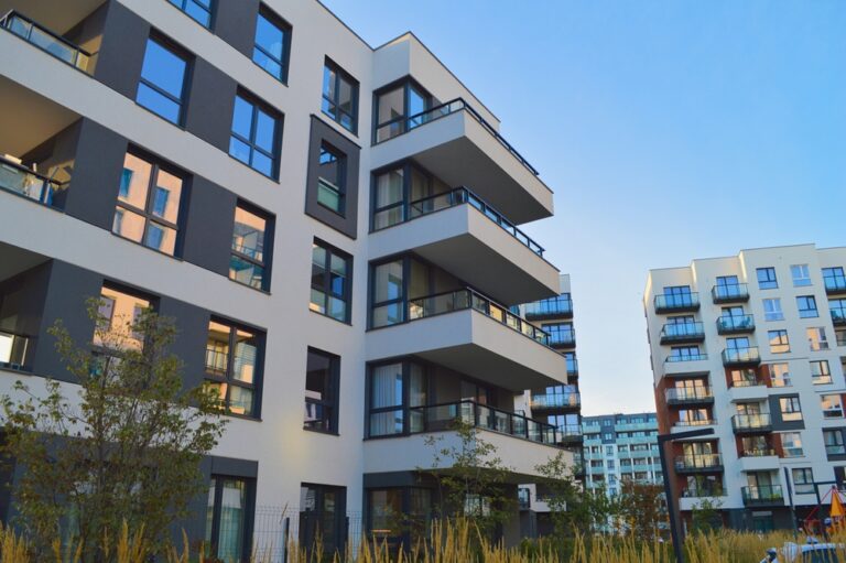 Contemporary,Residential,Buildings,With,Glass,Balconies,In,Warsaw,,Poland.,The