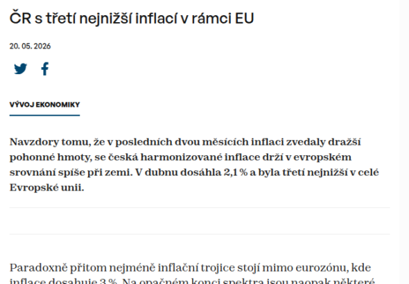 cr-s-treti-nejnizsi-inflaci-v-ramci-eu
