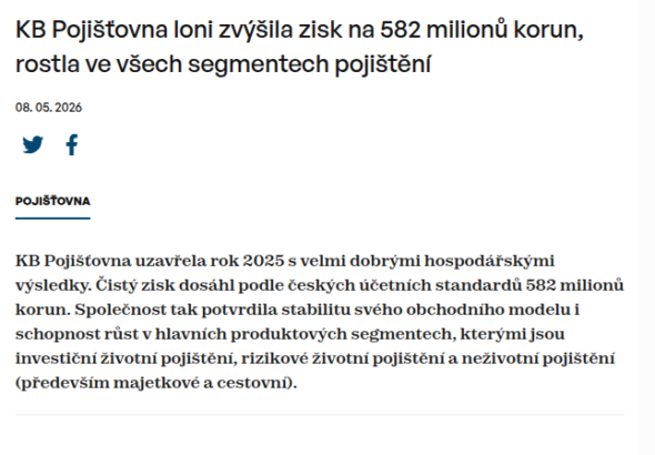 kb-pojistovna-loni-zvysila-zisk-na-582-milionu-korun-rostla-ve-vsech-segmentech-pojisteni