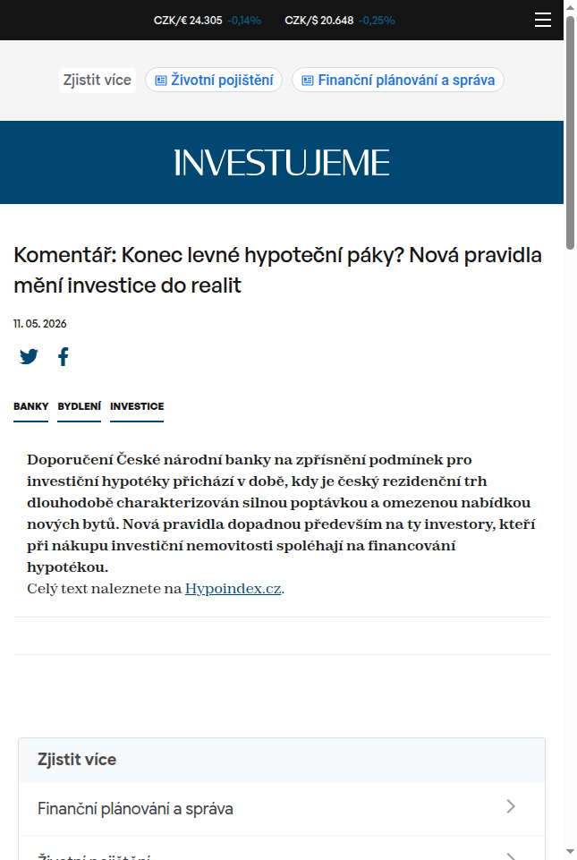 komentar-konec-levne-hypotecni-paky-nova-pravidla-meni-investice-do-realit