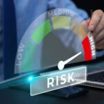 Businessman,Selecting,High,Risk,Management,Level,On,Virtual,Scale,Decision