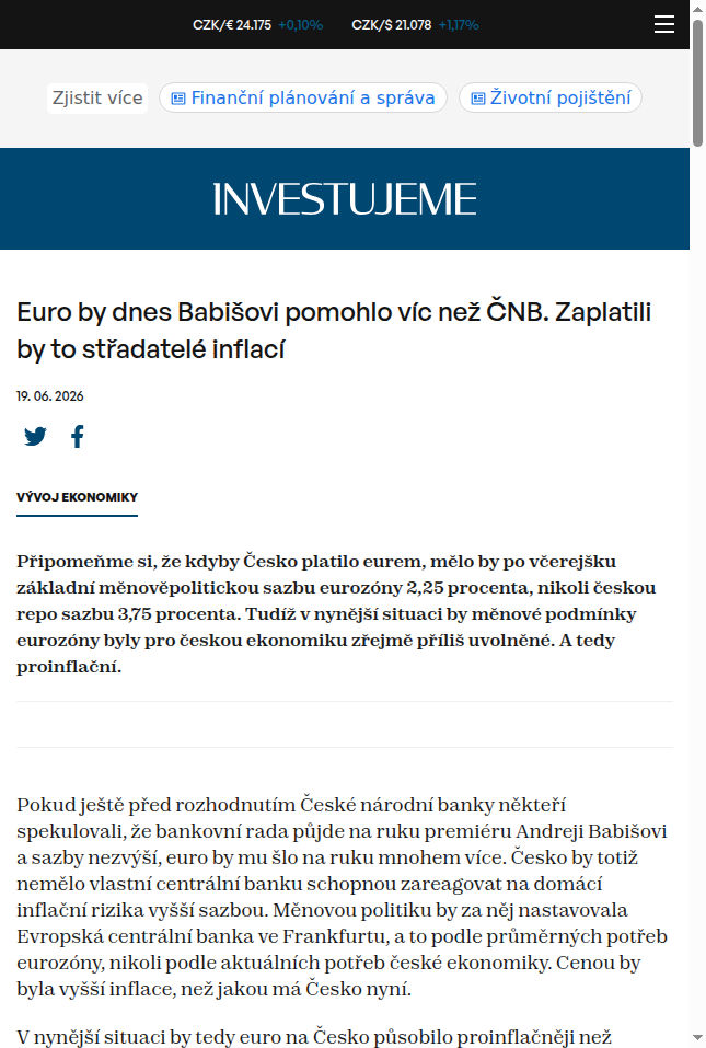 euro-by-dnes-babisovi-pomohlo-vic-nez-cnb-zaplatili-by-to-stradatele-inflaci