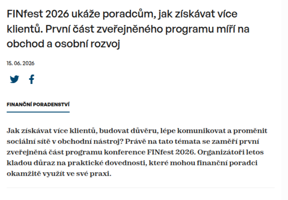 finfest-2026-ukaze-poradcum-jak-ziskavat-vice-klientu-prvni-cast-zverejneneho-programu-miri-na-obchod-a-osobni-rozvoj