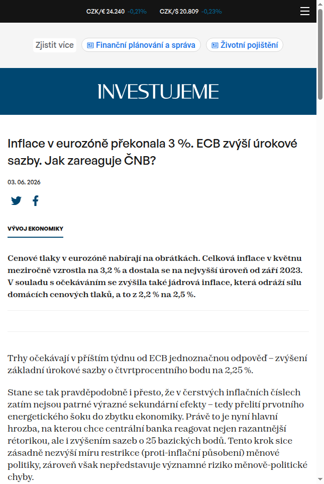 inflace-v-eurozone-prekonala-3-ecb-zvysi-urokove-sazby-jak-zareaguje-cnb