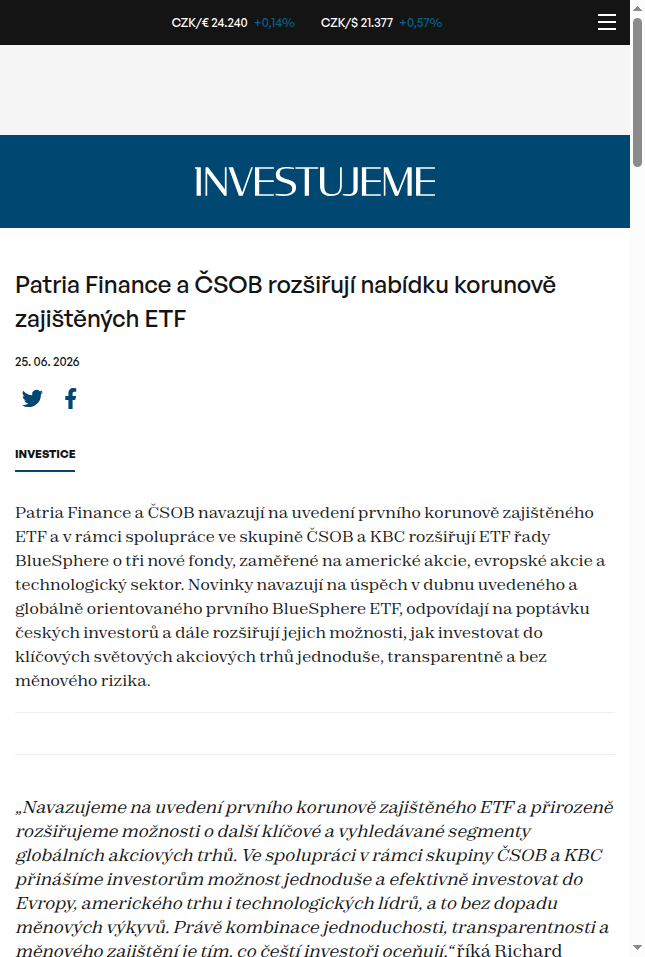 patria-finance-a-csob-rozsiruji-nabidku-korunove-zajistenych-etf