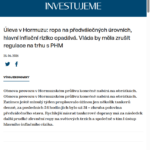 uleva-v-hormuzu-ropa-na-predvalecnych-urovnich-hlavni-inflacni-riziko-opadava-vlada-by-mela-zrusit-regulace-na-trhu-s-phm