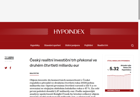 cesky-realitni-investicni-trh-prekonal-ve-druhem-ctvrtleti-miliardu-eur
