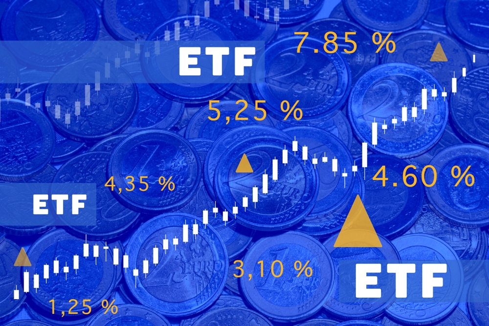 Etf,Investment,,Exchange-traded,Funds,,Rising,Stock,Market,Chart,,Euro,Coins