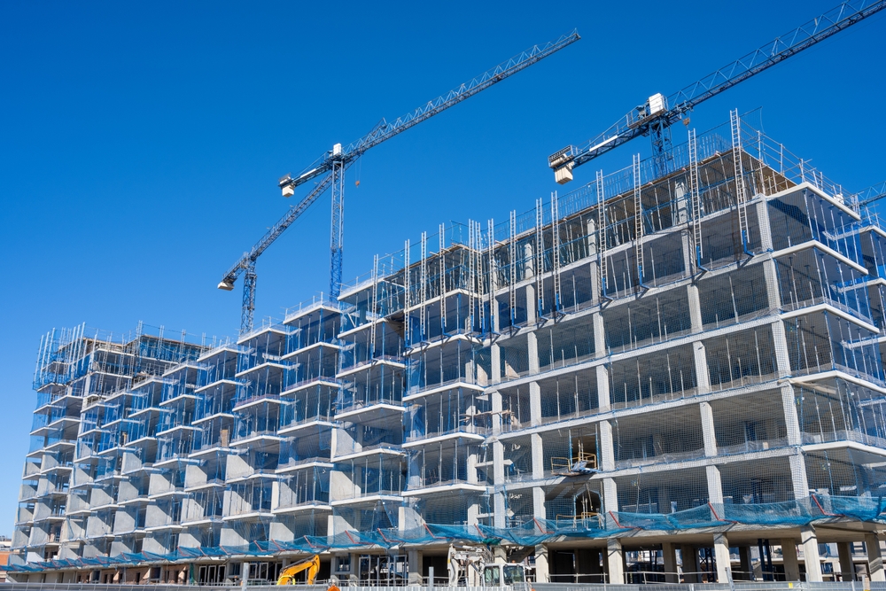 Construction,Site,For,Apartment,Buildings,Seen,In,Barcelona,,Spain