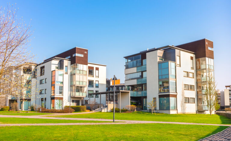European,Residential,Complex,Of,Apartment,Buildings.,Outdoor,Facilities.,Eco-friendly,Living
