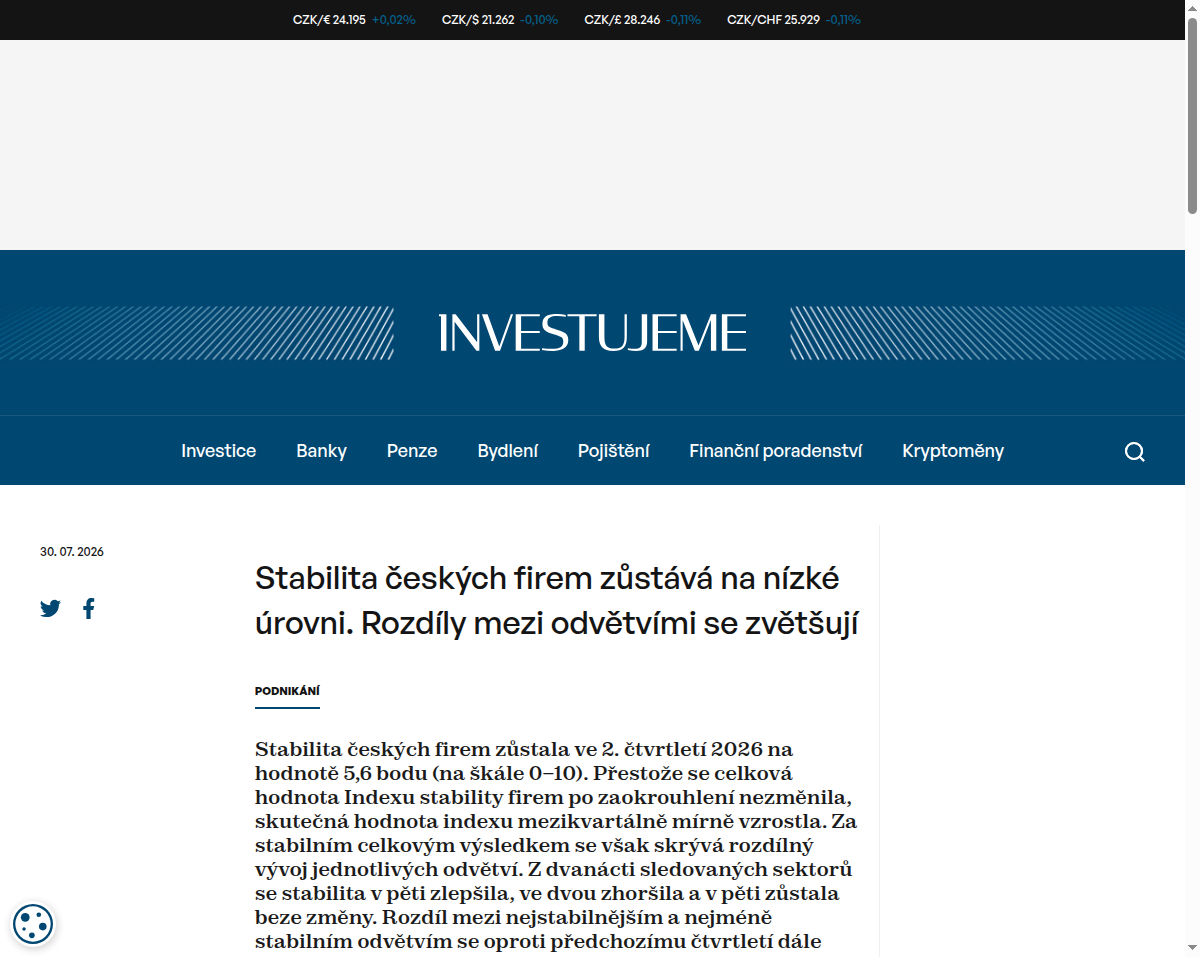 stabilita-ceskych-firem-zustava-na-nizke-urovni-rozdily-mezi-odvetvimi-se-zvetsuji