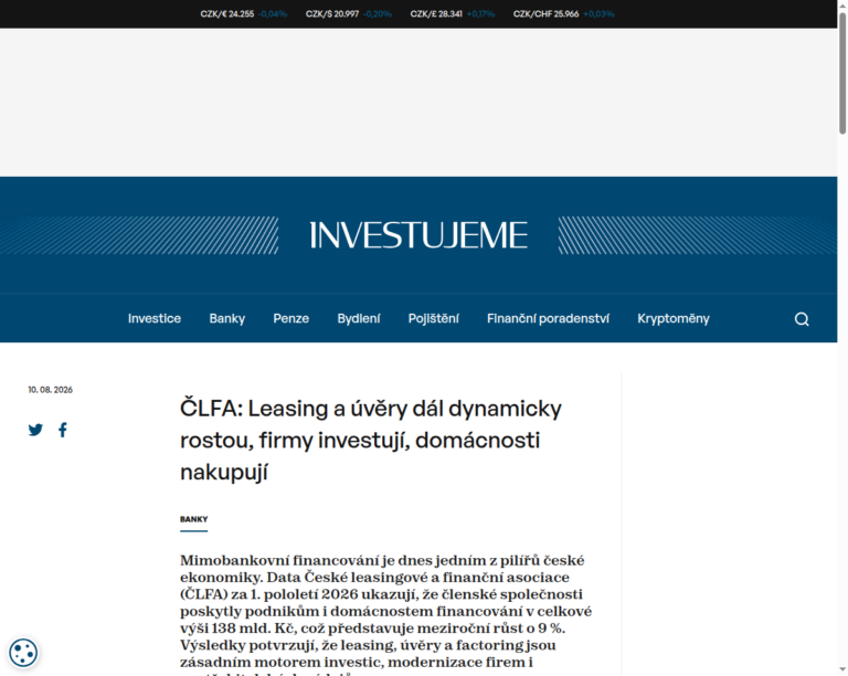 clfa-leasing-a-uvery-dal-dynamicky-rostou-firmy-investuji-domacnosti-nakupuji