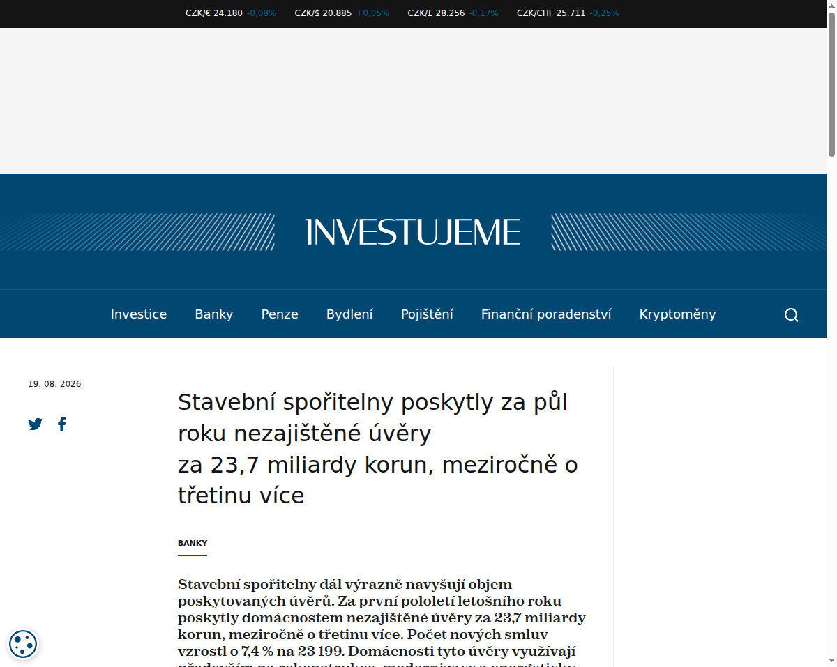 stavebni-sporitelny-poskytly-za-pul-roku-nezajistene-uvery-za-23-7-miliardy-korun-mezirocne-o-tretinu-vice