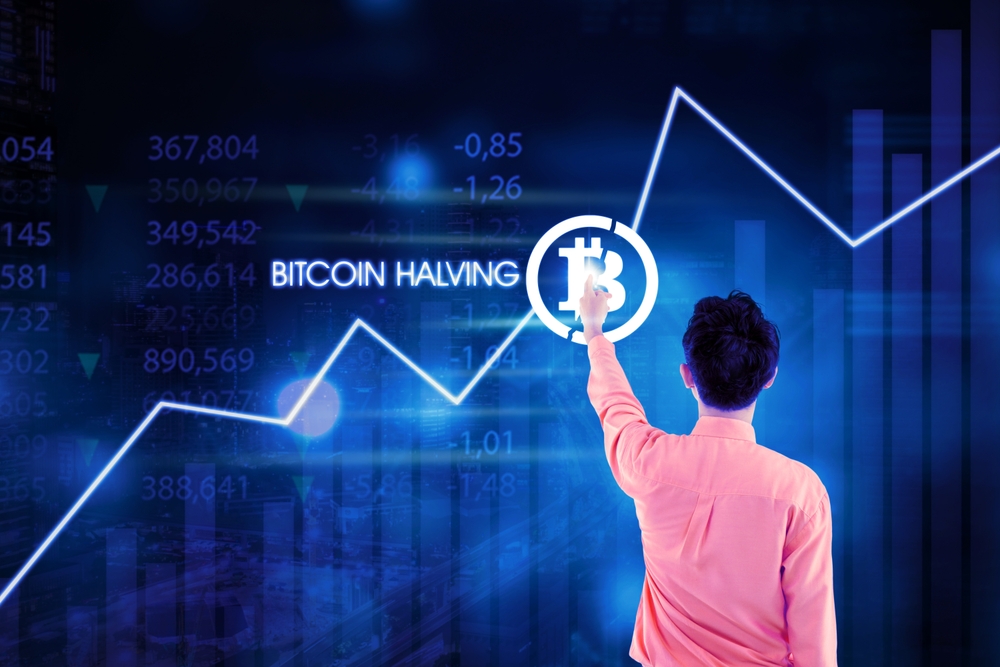 Man,Pressing,Bitcoin,Icon.,Price,Of,Bitcoin,Is,Increasing,In