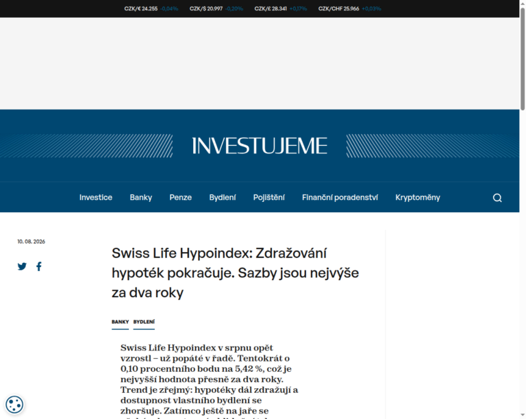 swiss-life-hypoindex-zdrazovani-hypotek-pokracuje-sazby-jsou-nejvyse-za-dva-roky