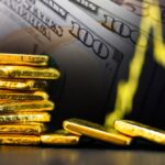 Gold,Bars,And,Us,Dollar,Bill,Banknotes,Background.,Online,Concept