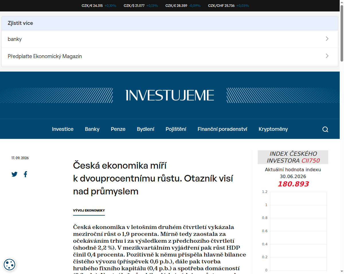 ceska-ekonomika-miri-k-dvouprocentnimu-rustu-otaznik-visi-nad-prumyslem