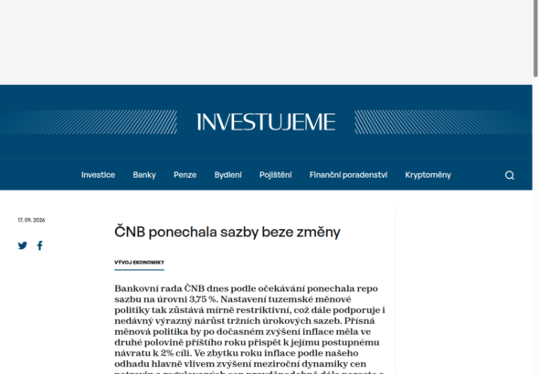 cnb-ponechala-sazby-beze-zmeny