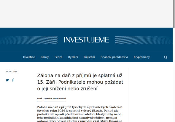 zaloha-na-dan-z-prijmu-je-splatna-uz-15-zari-podnikatele-mohou-pozadat-o-jeji-snizeni-nebo-zruseni