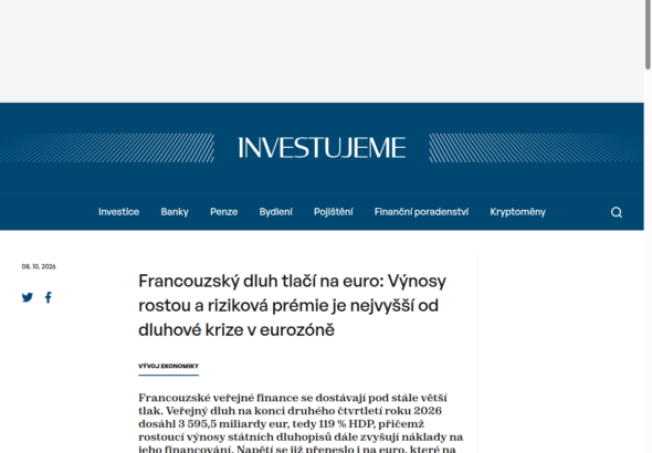 francouzsky-dluh-tlaci-na-euro-vynosy-rostou-a-rizikova-premie-je-nejvyssi-od-dluhove-krize-v-eurozone