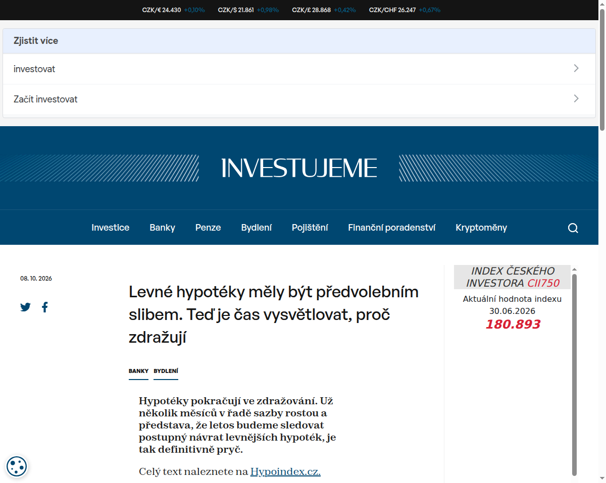 levne-hypoteky-mely-byt-predvolebnim-slibem-ted-je-cas-vysvetlovat-proc-zdrazuji