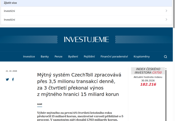 mytny-system-czechtoll-zpracovava-pres-3-5-milionu-transakci-denne-za-3-ctvrtleti-prekonal-vynos-z-mytneho-hranici-15-miliard-korun