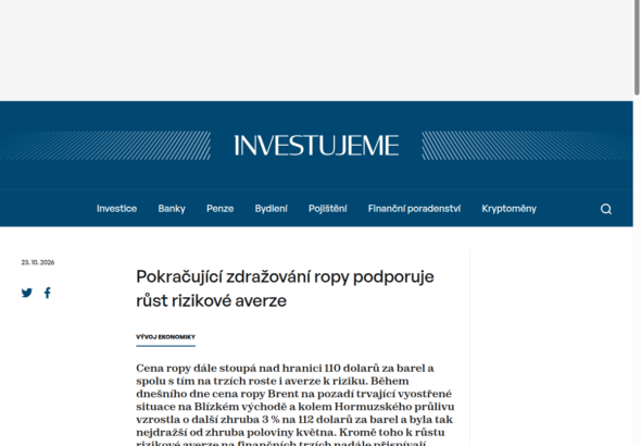 pokracujici-zdrazovani-ropy-podporuje-rust-rizikove-averze