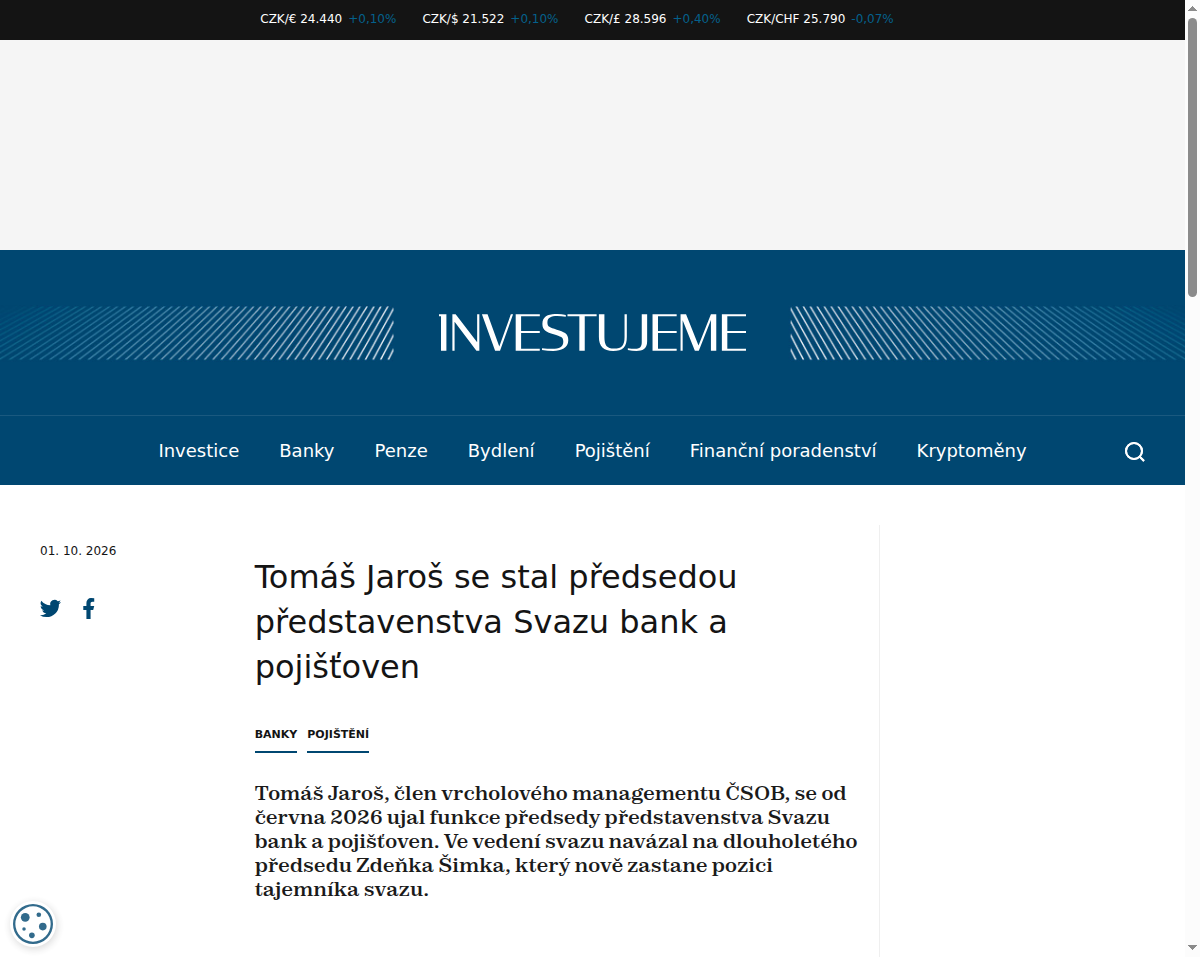 tomas-jaros-se-stal-predsedou-predstavenstva-svazu-bank-a-pojistoven